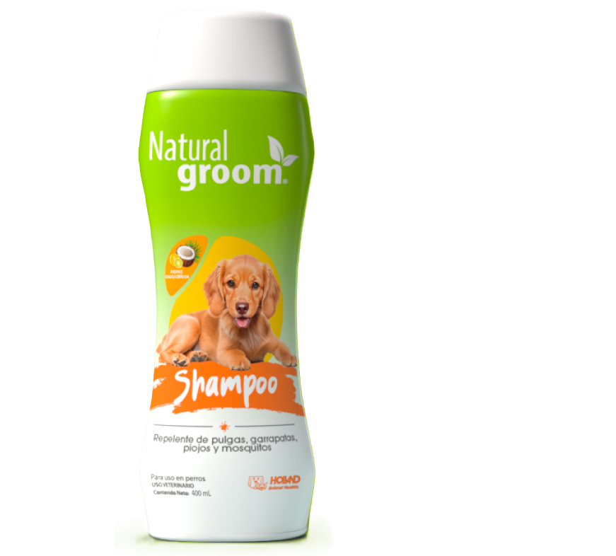 Natural Groom Shampoo 400 mL (Repelente pulgas, garrapatas, piojos y mosquitos )